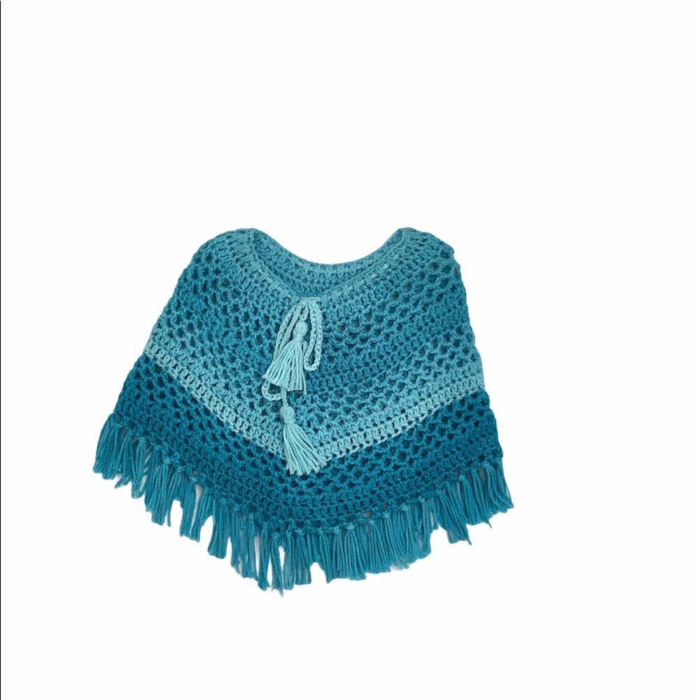 Crocheted infant poncho